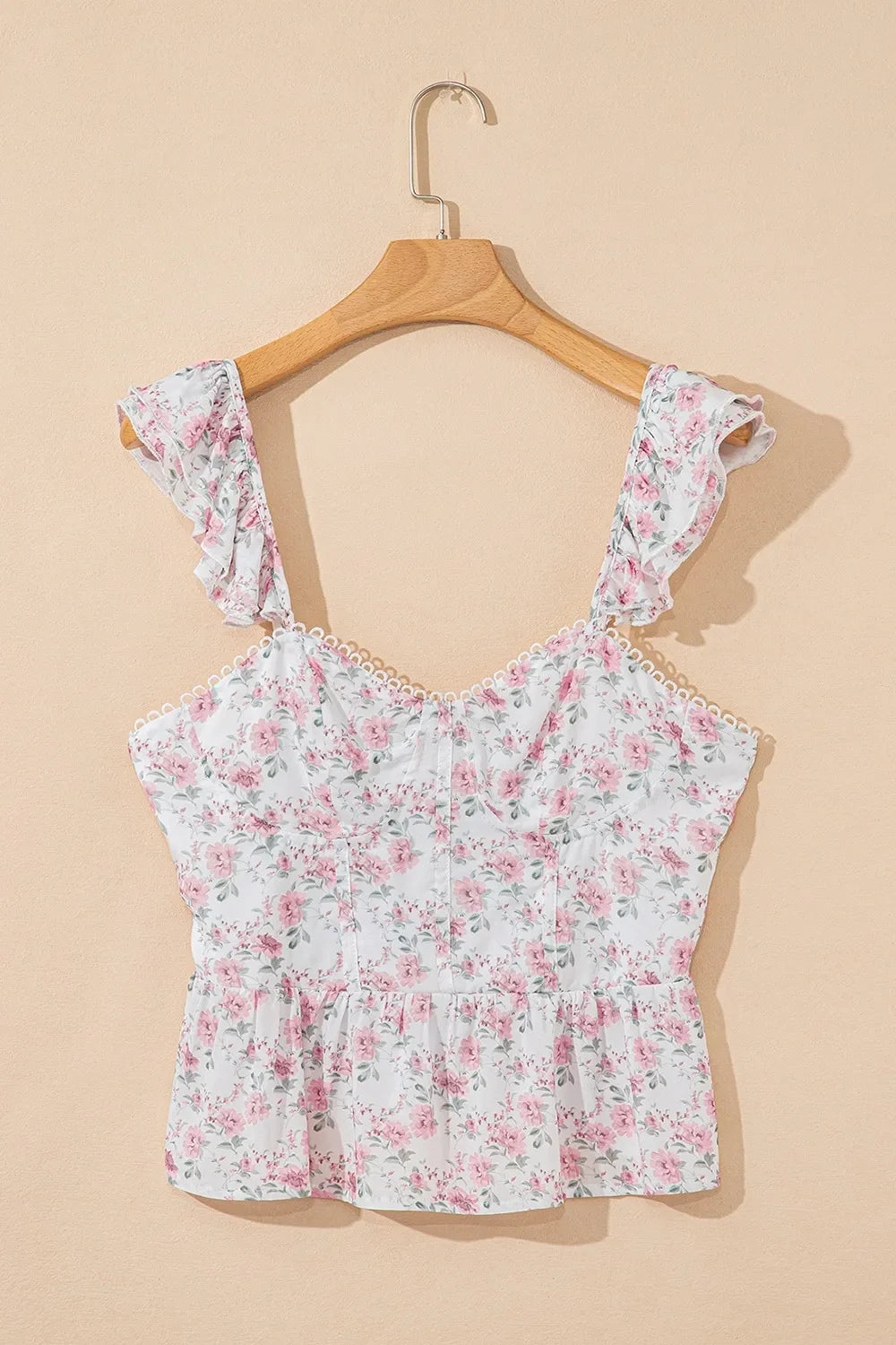 Floral Flutter Peplum Tank Top