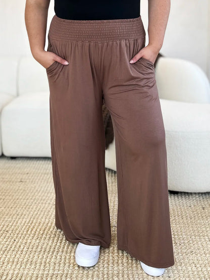 ShopBasicbae: Smocked Wide Leg Pants