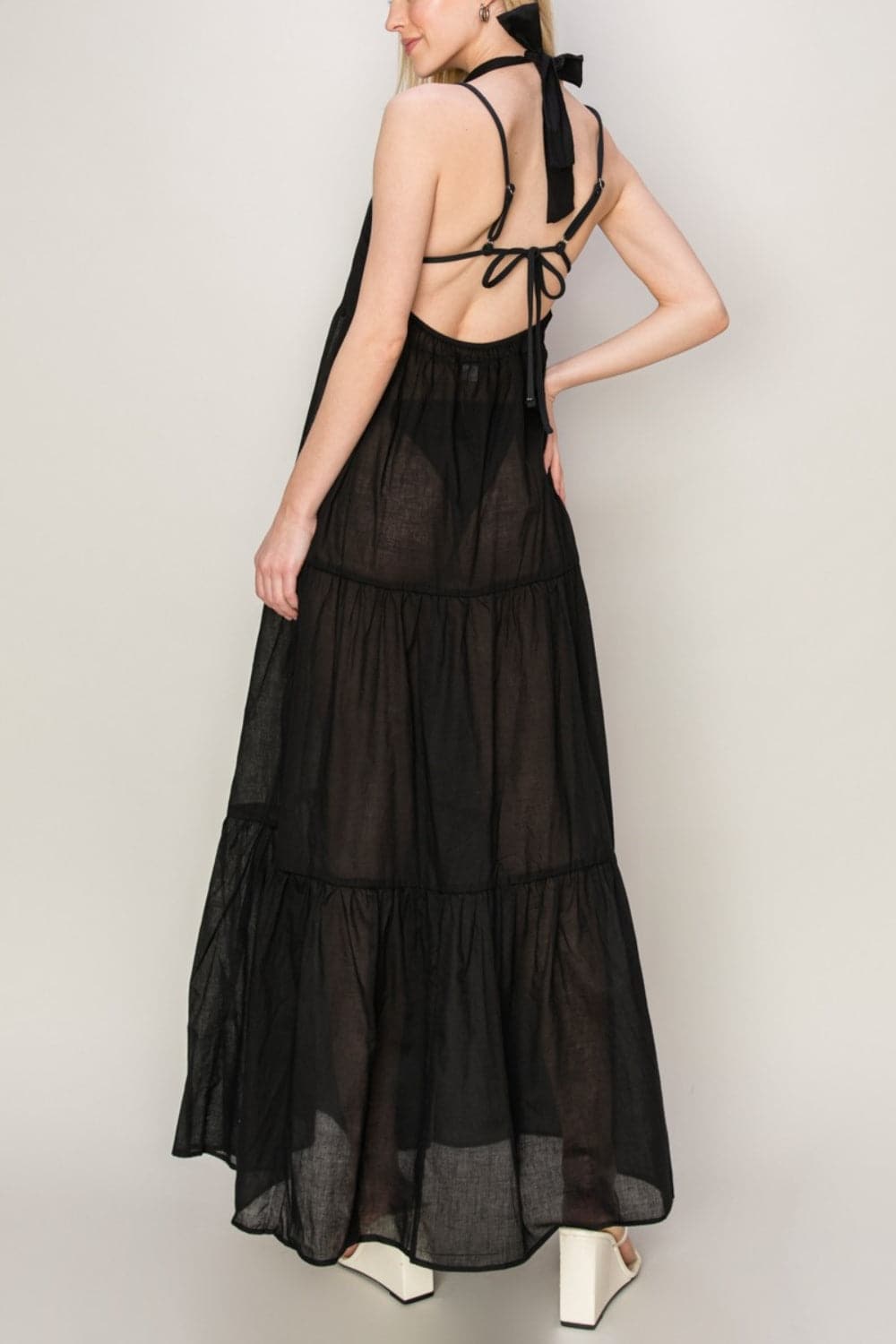 HYFVE Halter Neck Cover Up Maxi Dress.