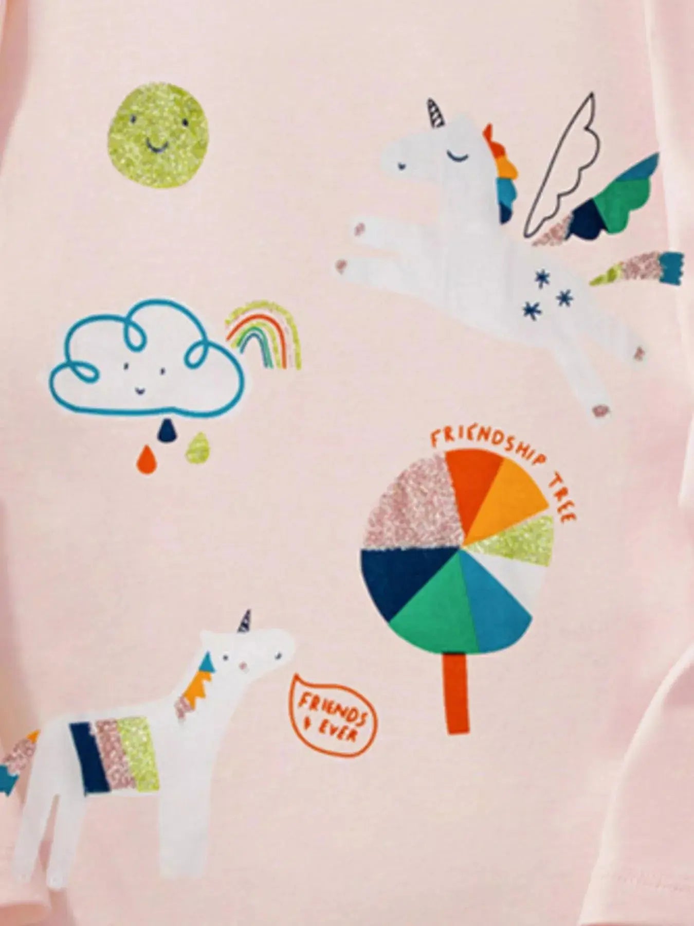 Kids Unicorn Print Long Sleeve Shirt 100 Percent Cotton Simply Love