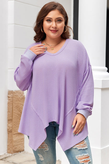 Flattering orchid petal plus size top