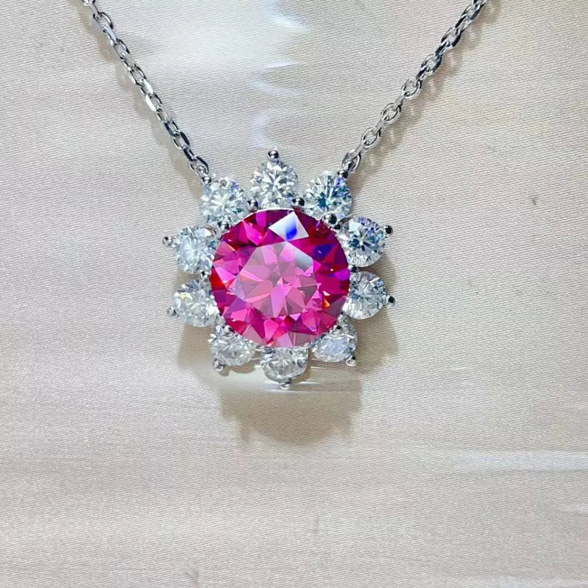 5 Carat Moissanite 925 Sterling Silver Pendant Necklace Simply Love