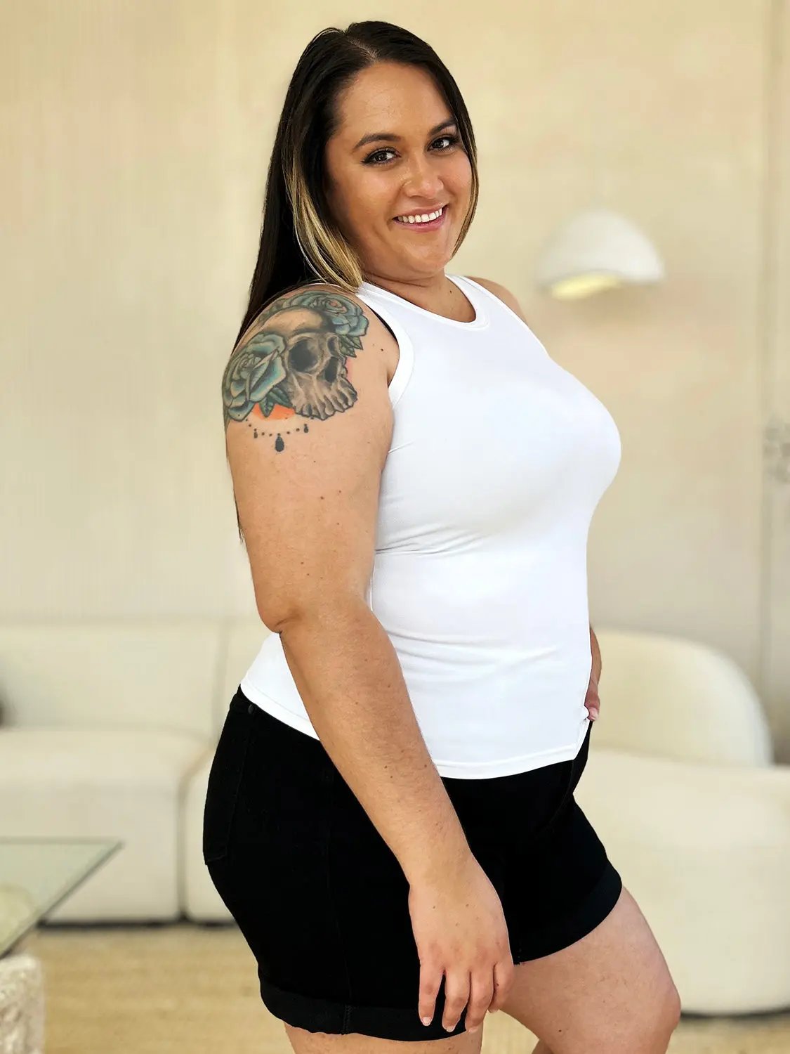 Basic Bae Full Size Round Neck Slim Tank - Love Salve