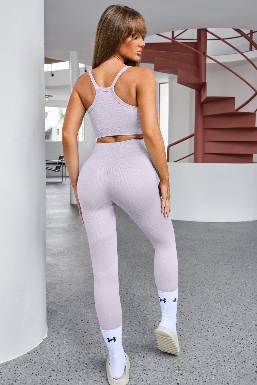 Tank Cropped Active Top and Pants Set.