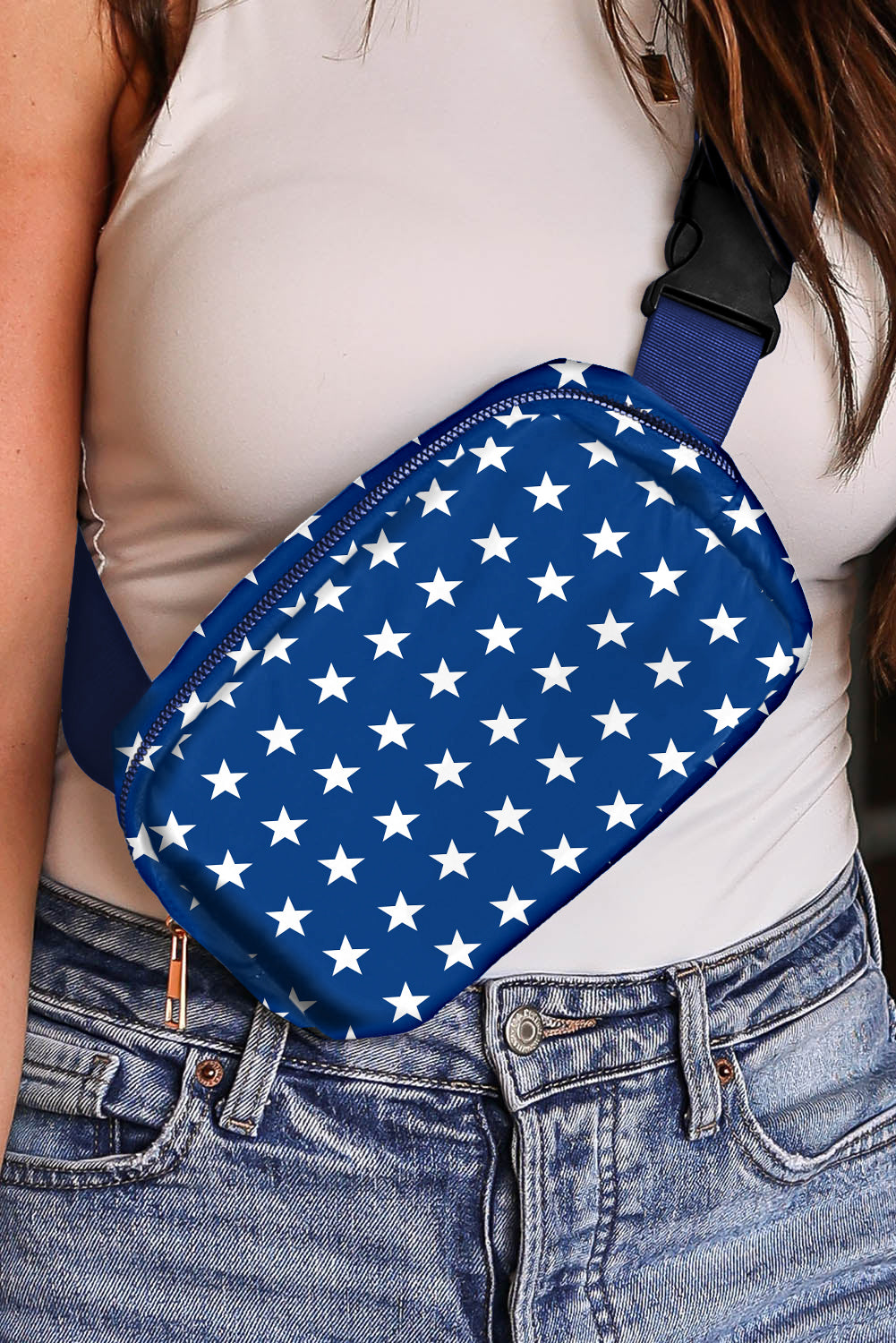 Patriotic star print crossbody bag for Independence Day celebrations