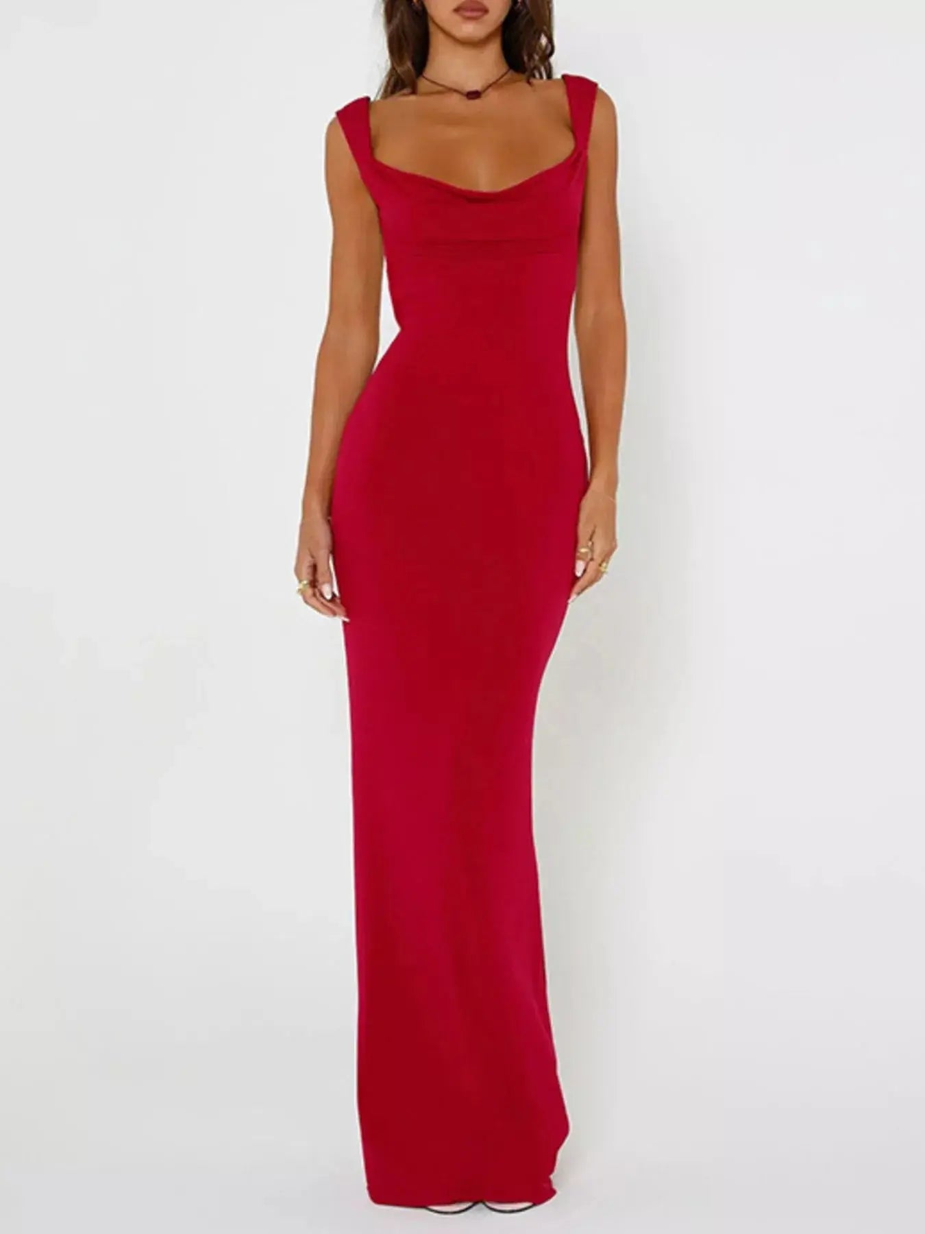 Backless Wide Strap Maxi Dress Simply Love