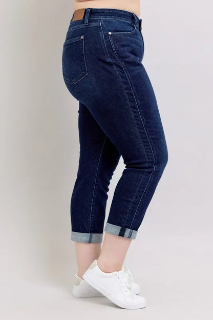 Judy Blue Plus Size High Waist Boyfriend Jeans - Love Salve 