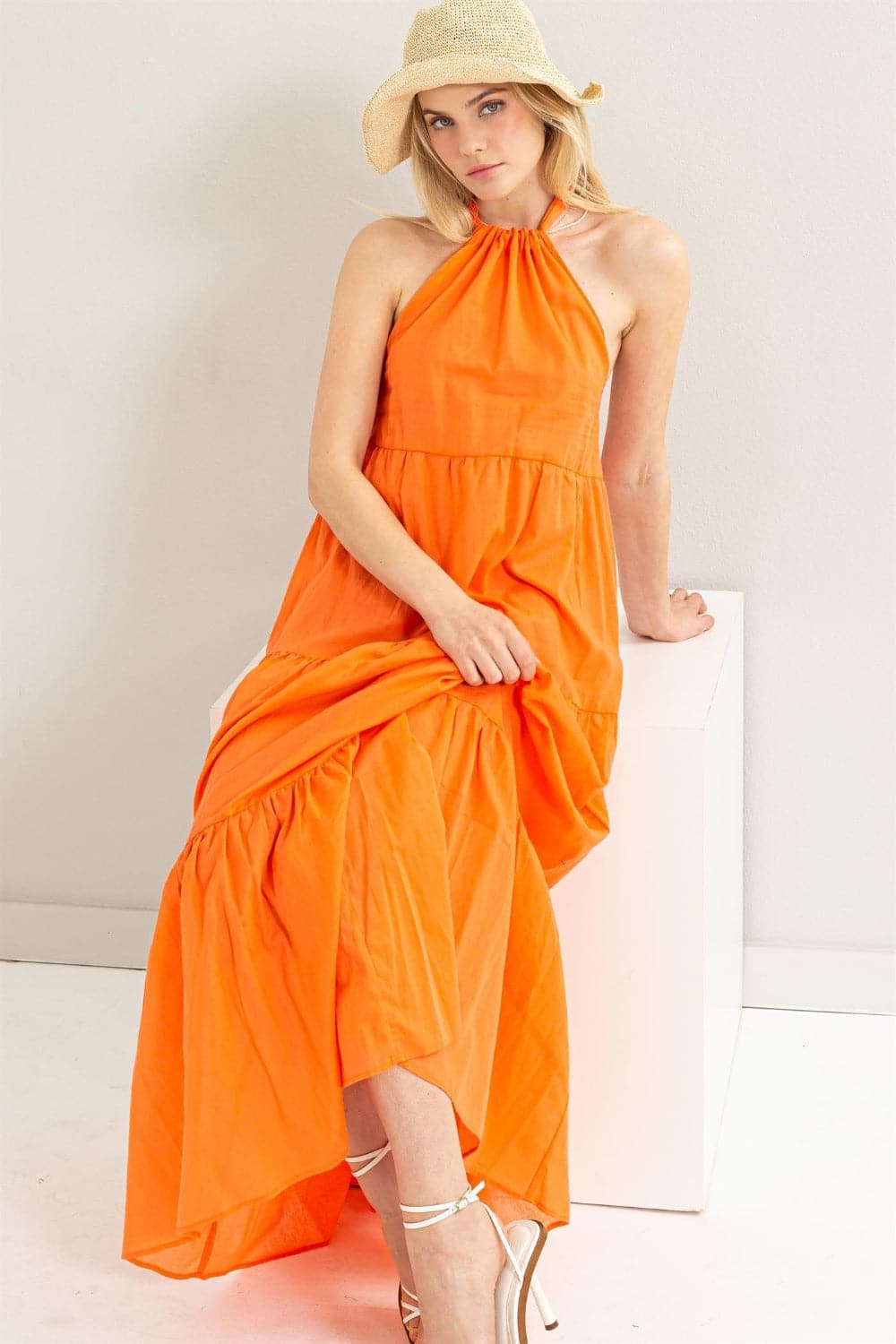 HYFVE Halter Neck Cover Up Maxi Dress.