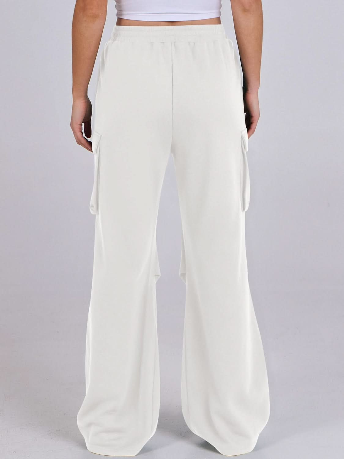 Wide-Leg Comfort Pants with Elastic Waist and Pockets