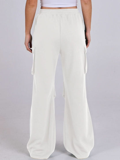 Wide-Leg Comfort Pants with Elastic Waist and Pockets