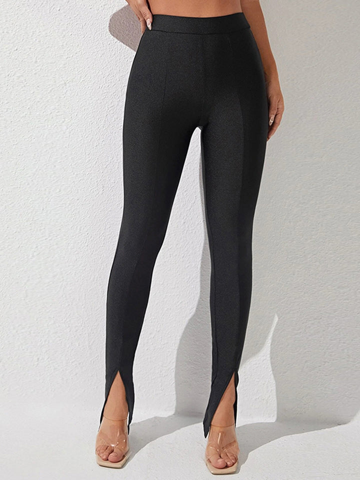 Sculpt & Slay High Waist Slit Skinny Pants Coco’s Tee Boutique