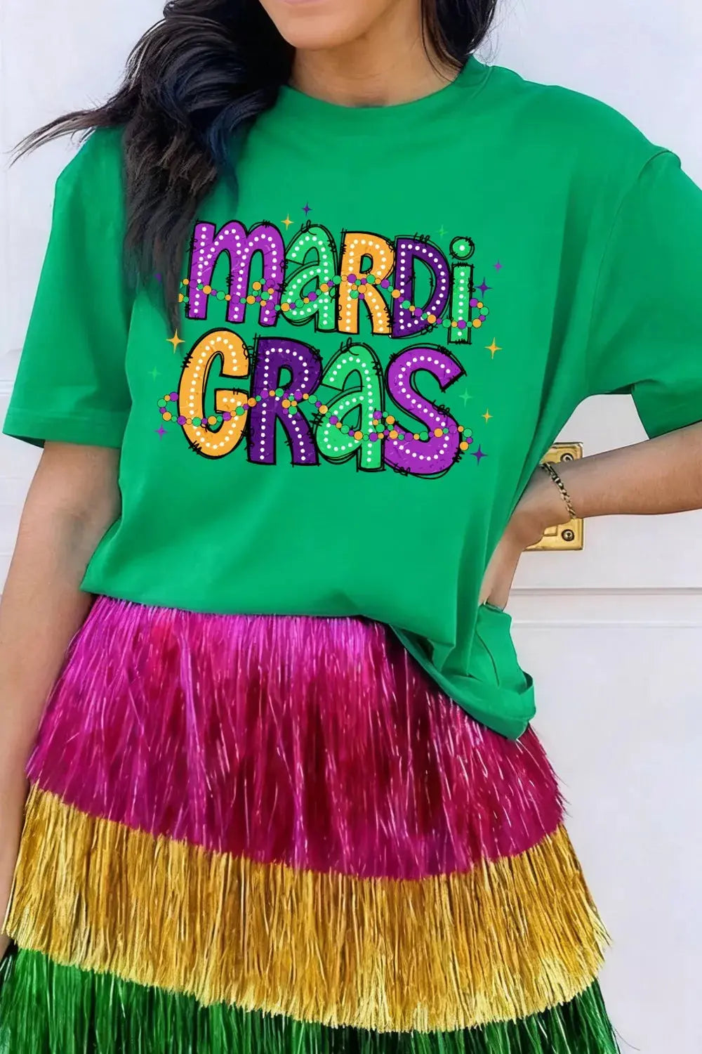 MARDI GRAS Delightful Letter Graphic T Shirt Simply Love