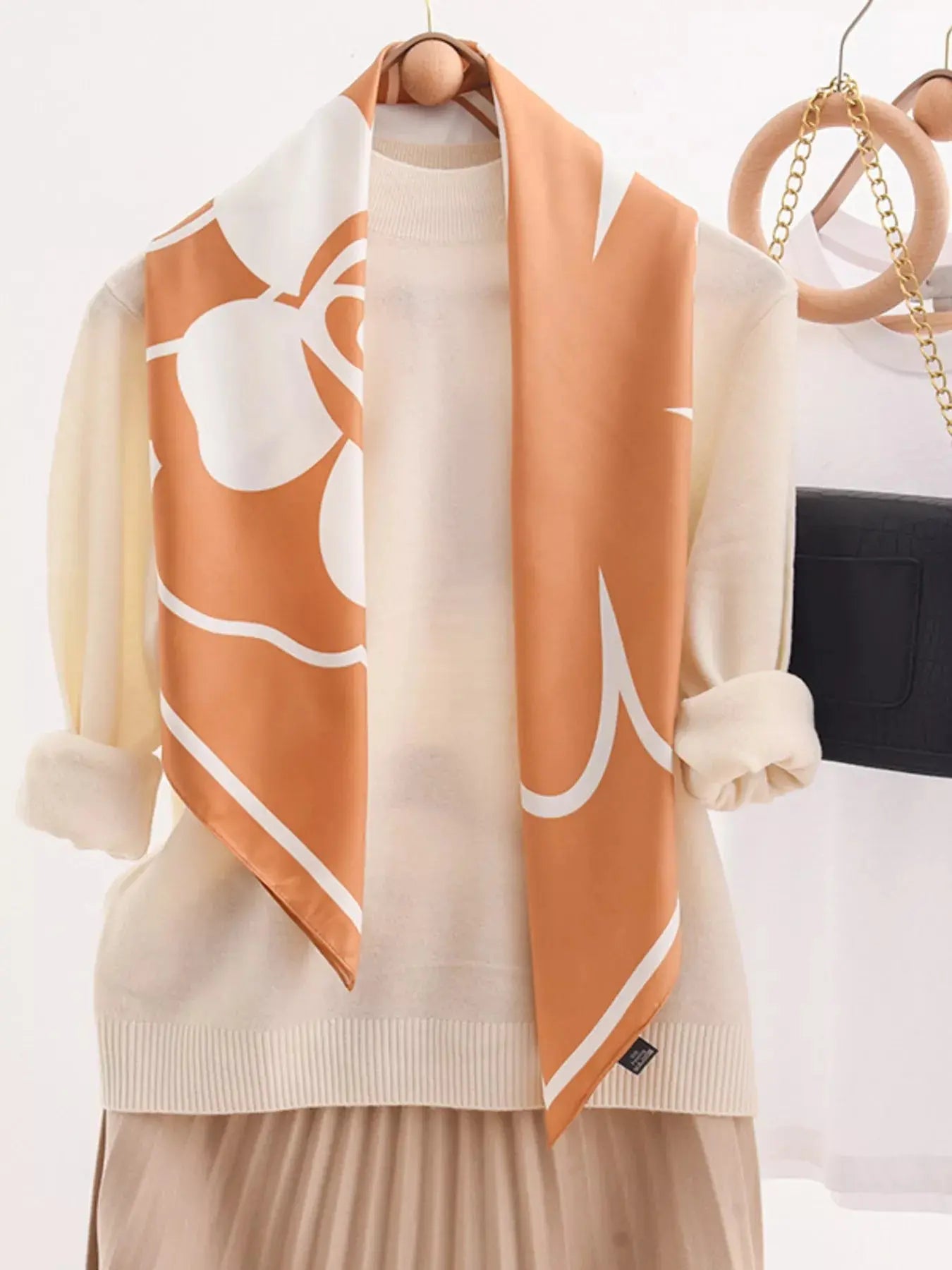 Square Flower Silk Scarf Simply Love