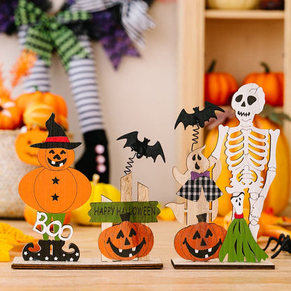 Charming 2-piece Halloween wooden decor set