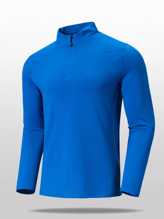 Men's Plus Size Performance Long Sleeve Active T-Shirt with Zipper Simply Love