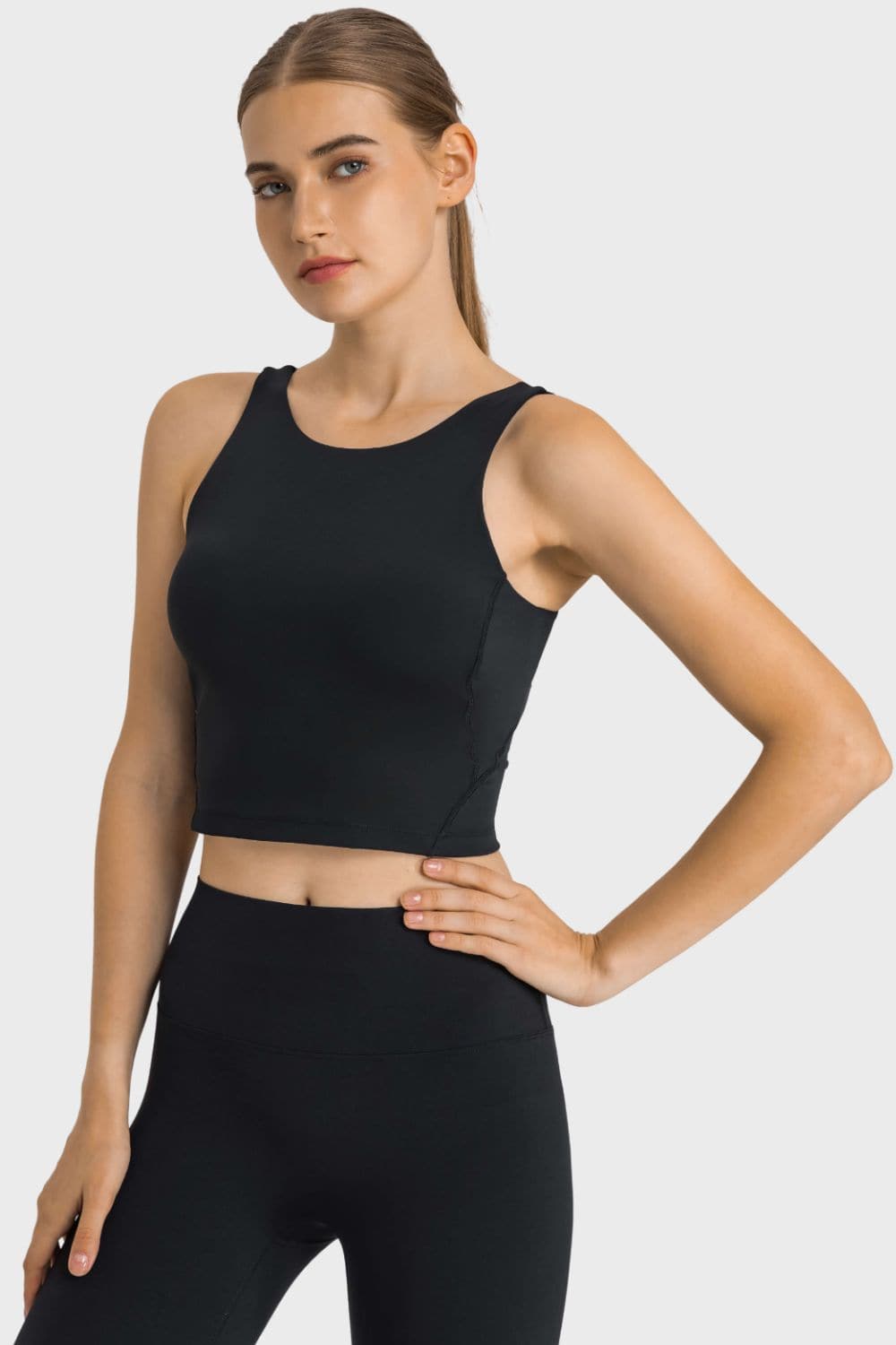 Feel Like Skin Highly Stretchy Cropped Sports Tank.