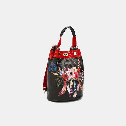 Charming floral print adjustable strap backpack for stylish adventures