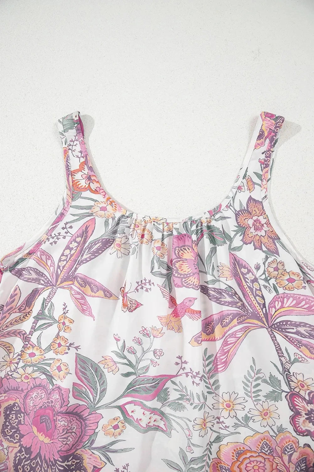 Simply Love: Floral Tie-Neck Mini Dress Simply Love