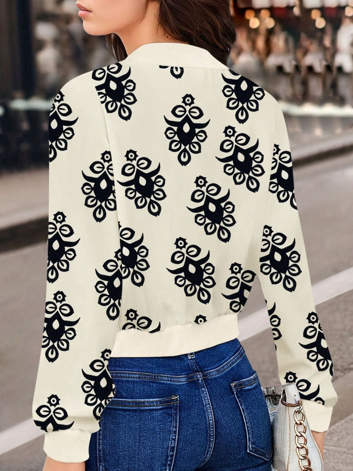 Stylish Printed Long Sleeve Jacket