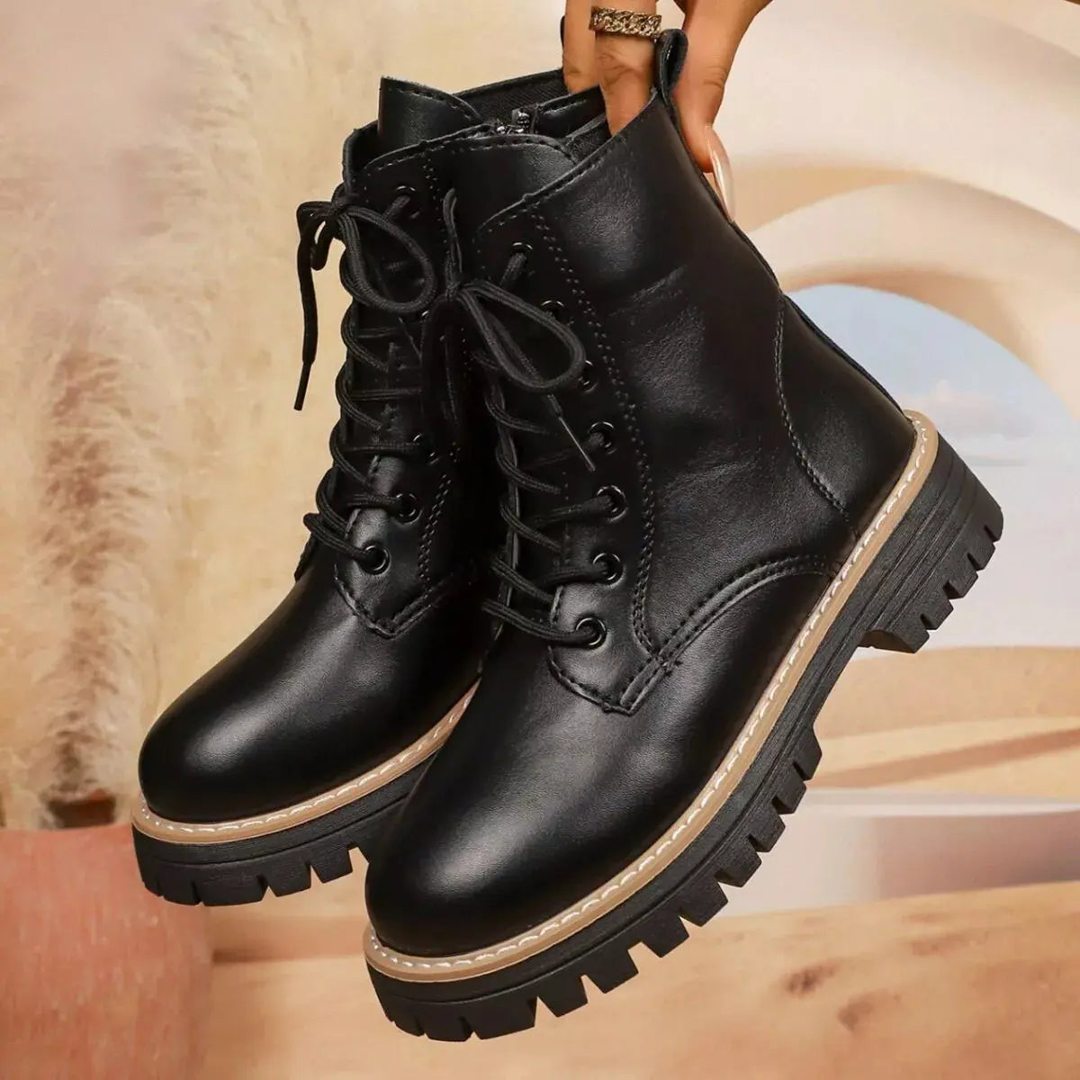 Lace-Up Platform Boots Simply Love