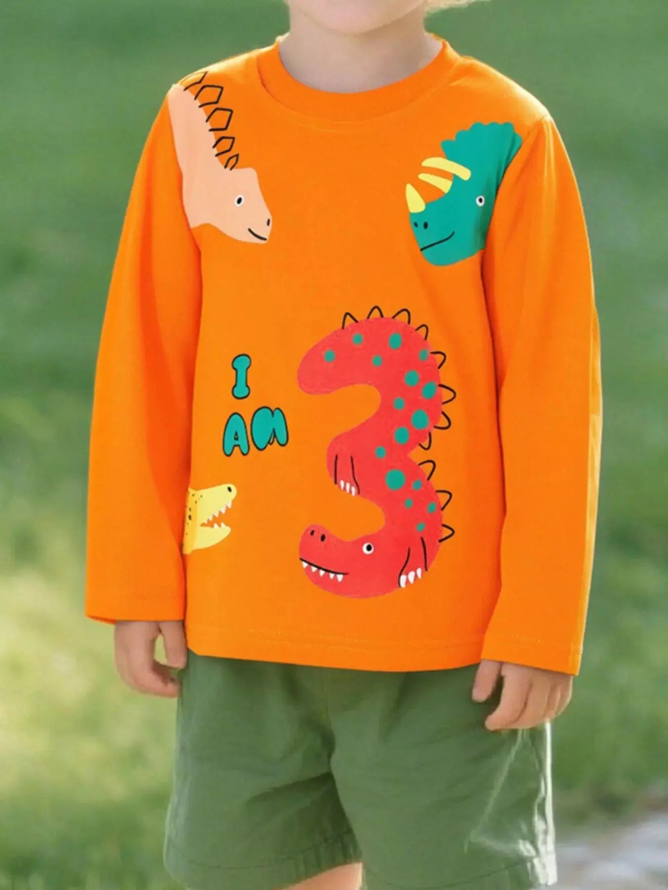Children's Dinosaur Print Long Sleeve T-Shirt Simply Love
