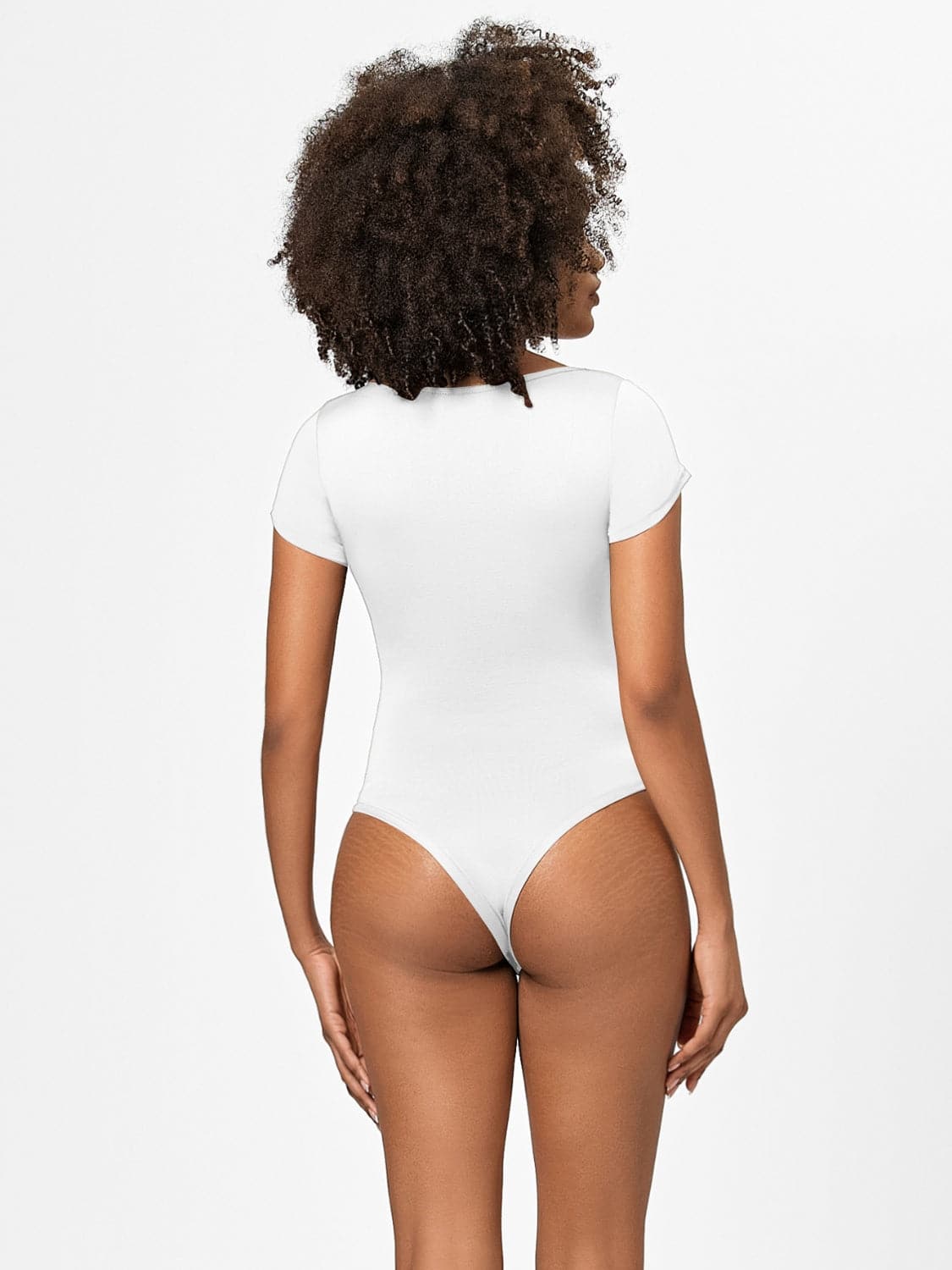 Full Size Square Neck Short Sleeve Bodysuit.