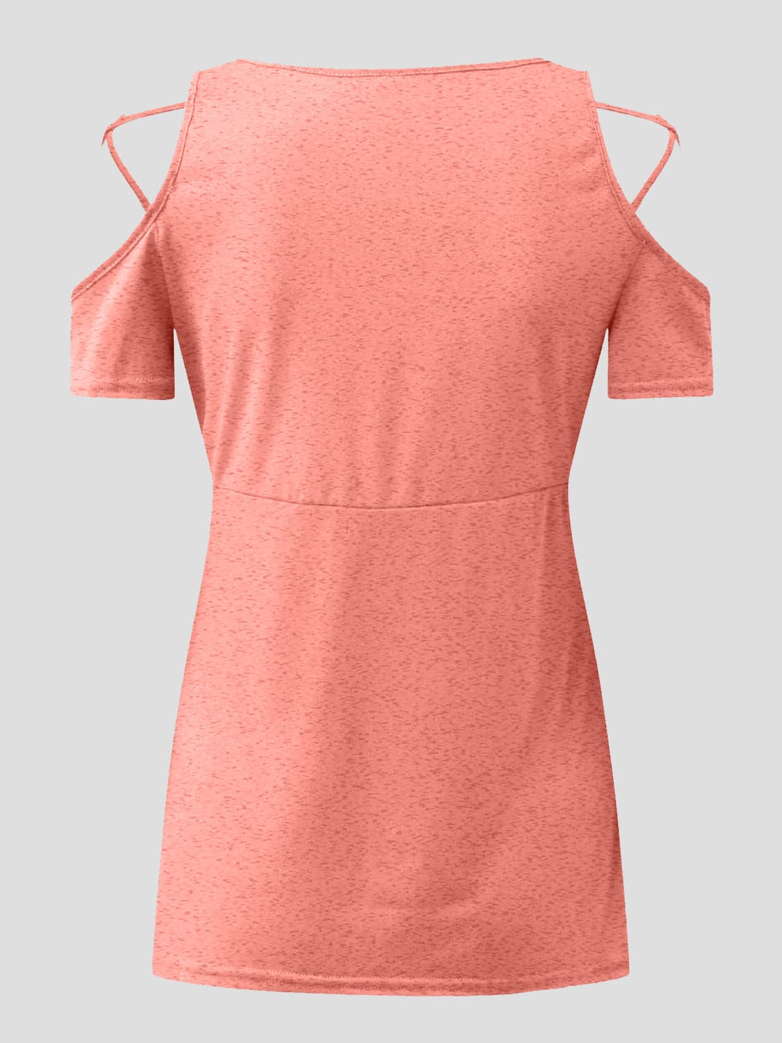 Full Size Crisscross Cold Shoulder Short Sleeve T-Shirt.