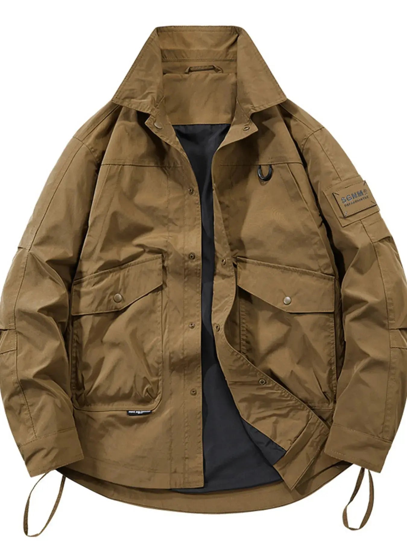 Plus Size Men's Urban Style Cargo Jacket With Oversized Fit In Orange Simply Love