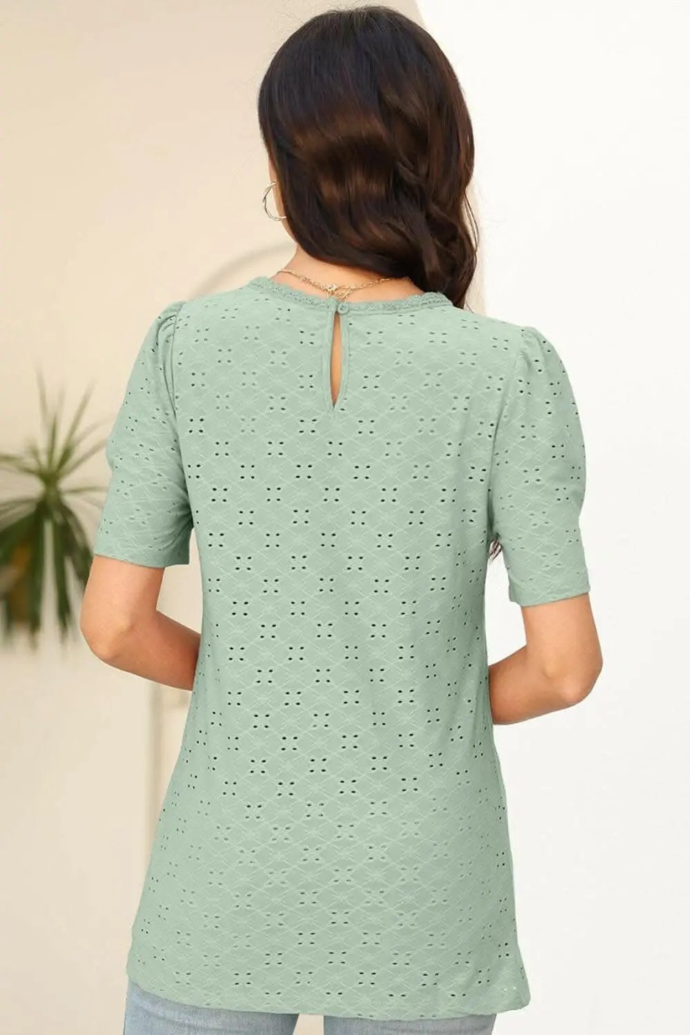 Elegant Eyelet T-Shirt - Comfort & Style - Love Salve 