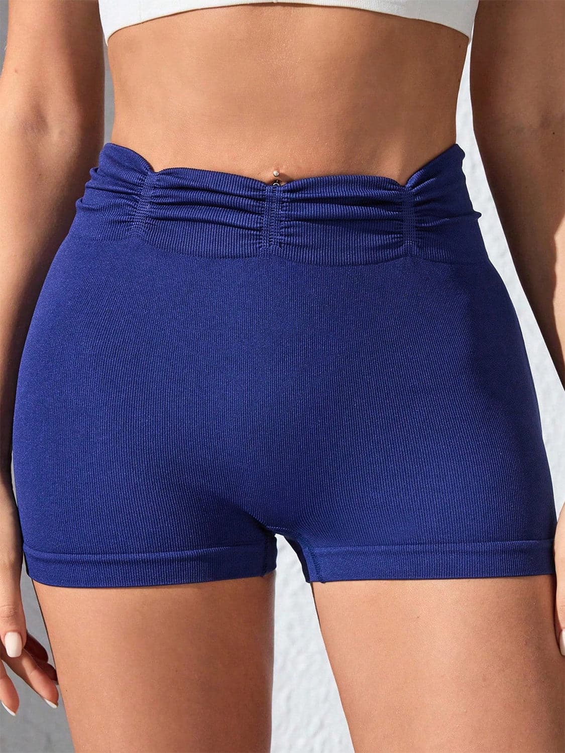 Ruched High Waist Active Shorts.