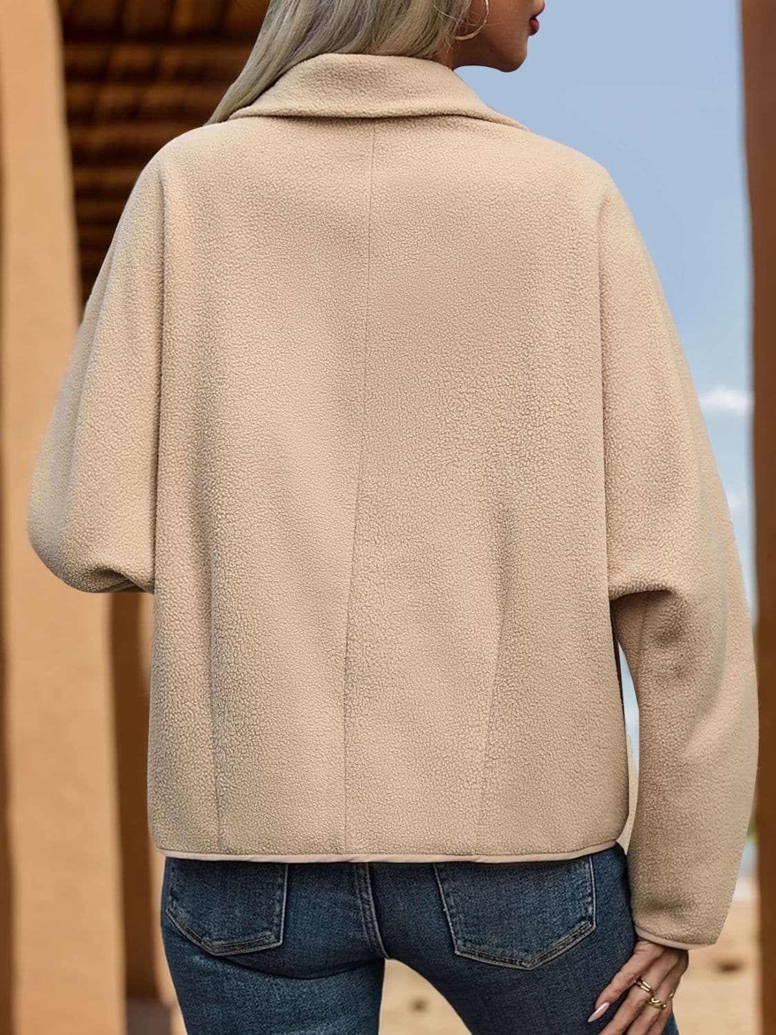 Chic collared toggle coat with pockets - Love Salve 