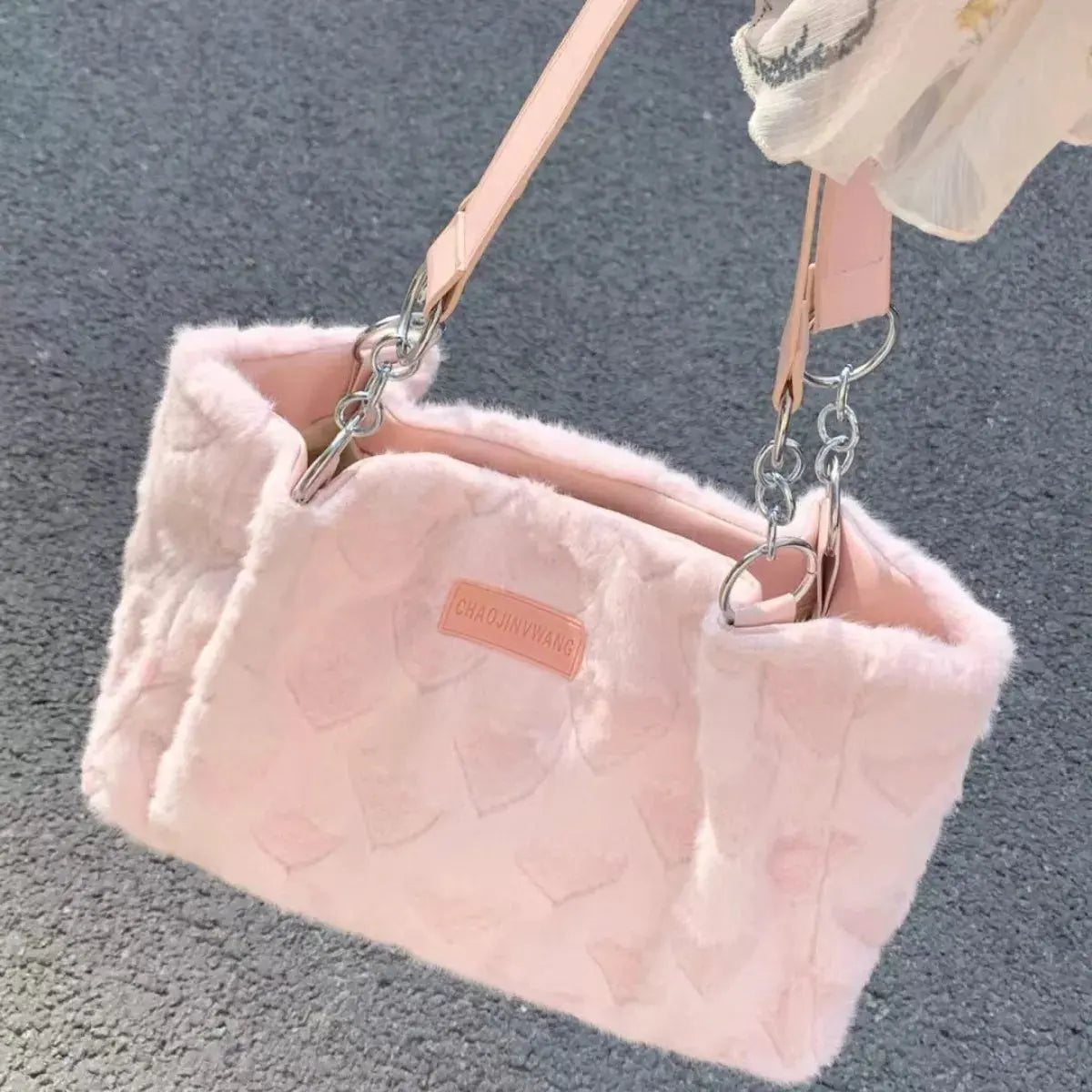 Fluffy Heart-Patterned Handbag Simply Love