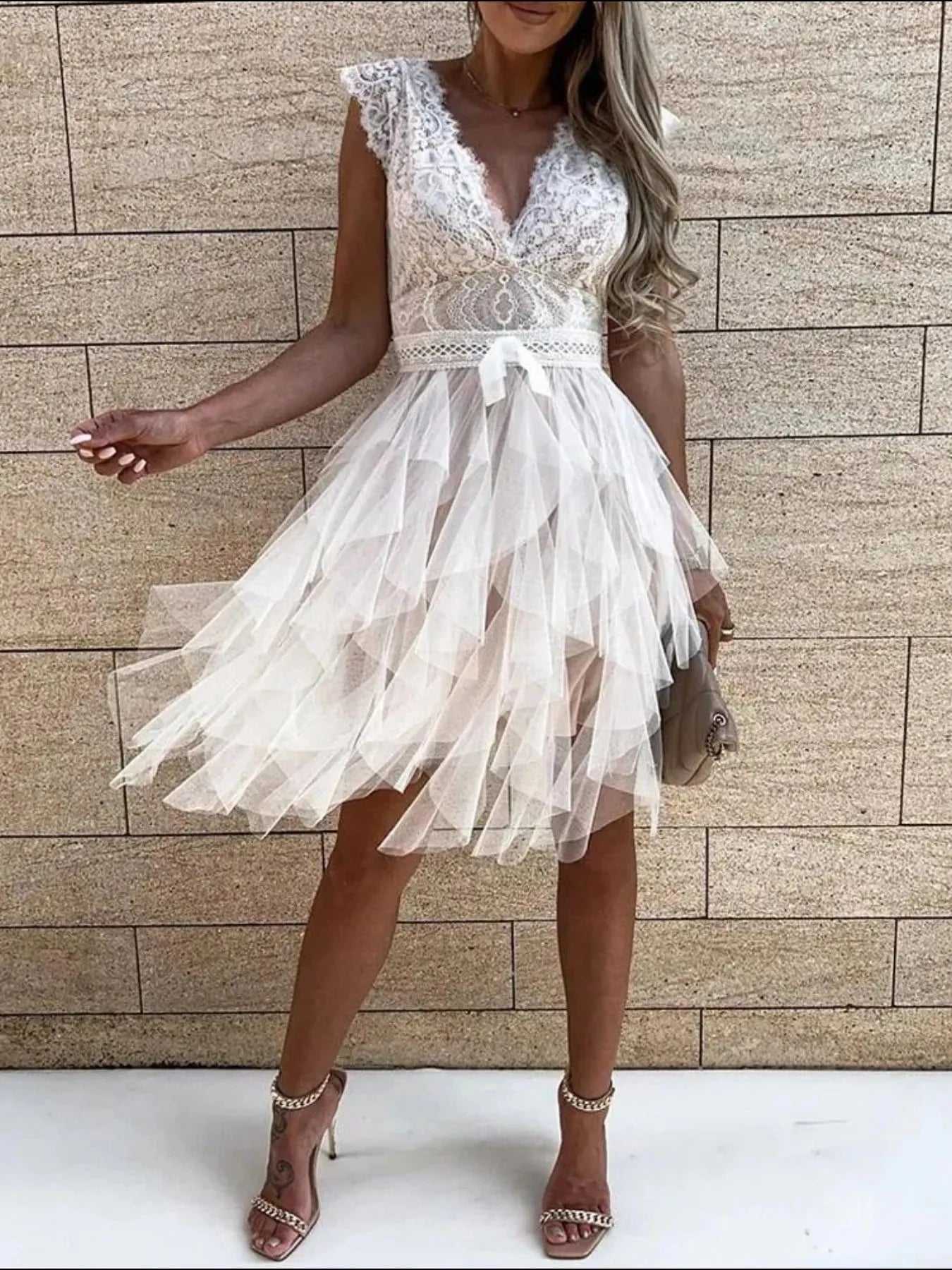 Lace Bodice Layered Tulle Dress Coco’s Tee Boutique