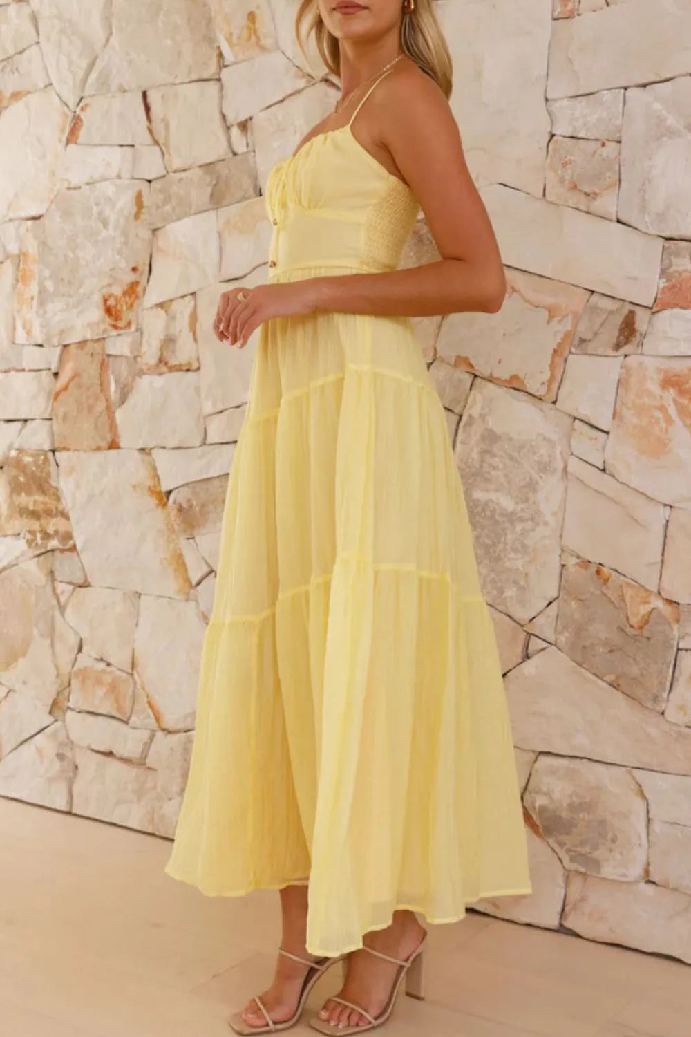 Whimsical Breeze Smocked Cami Maxi Dress