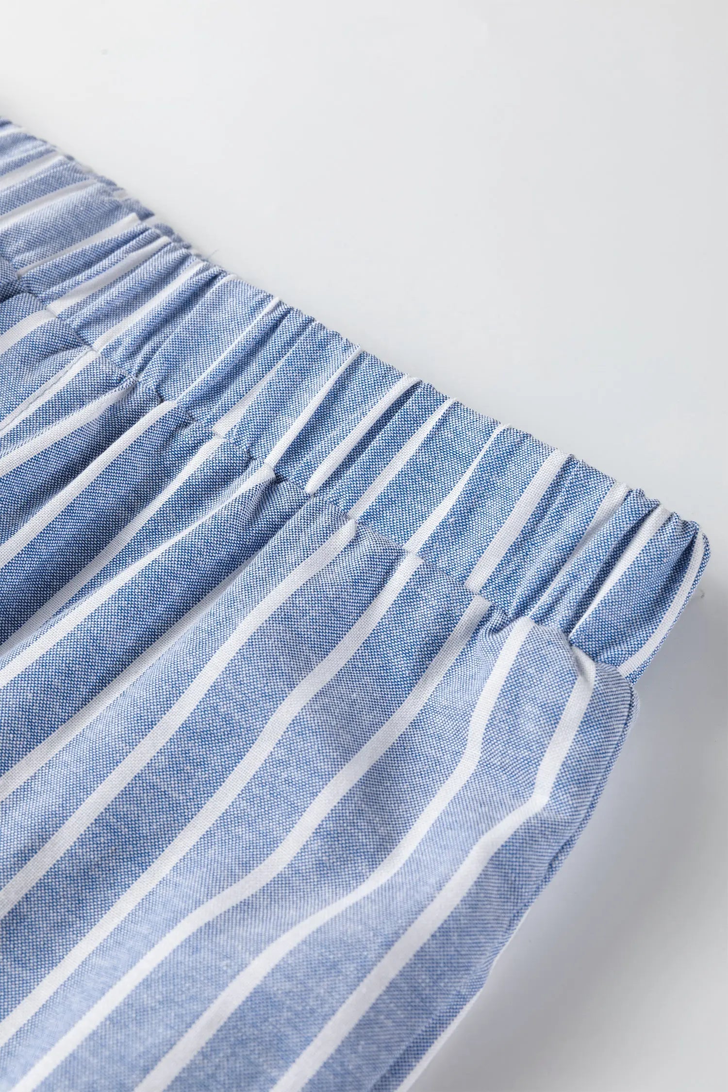 Sky Blue Stripe Buttoned Loose Casual Pants For Women Relaxed Fit Dear-Lover Dropshipping