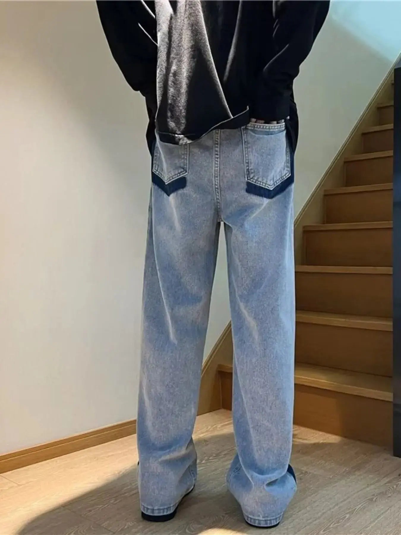 Men's Full Size Side Stripe Loose Fit Jeans Plus Size Simply Love