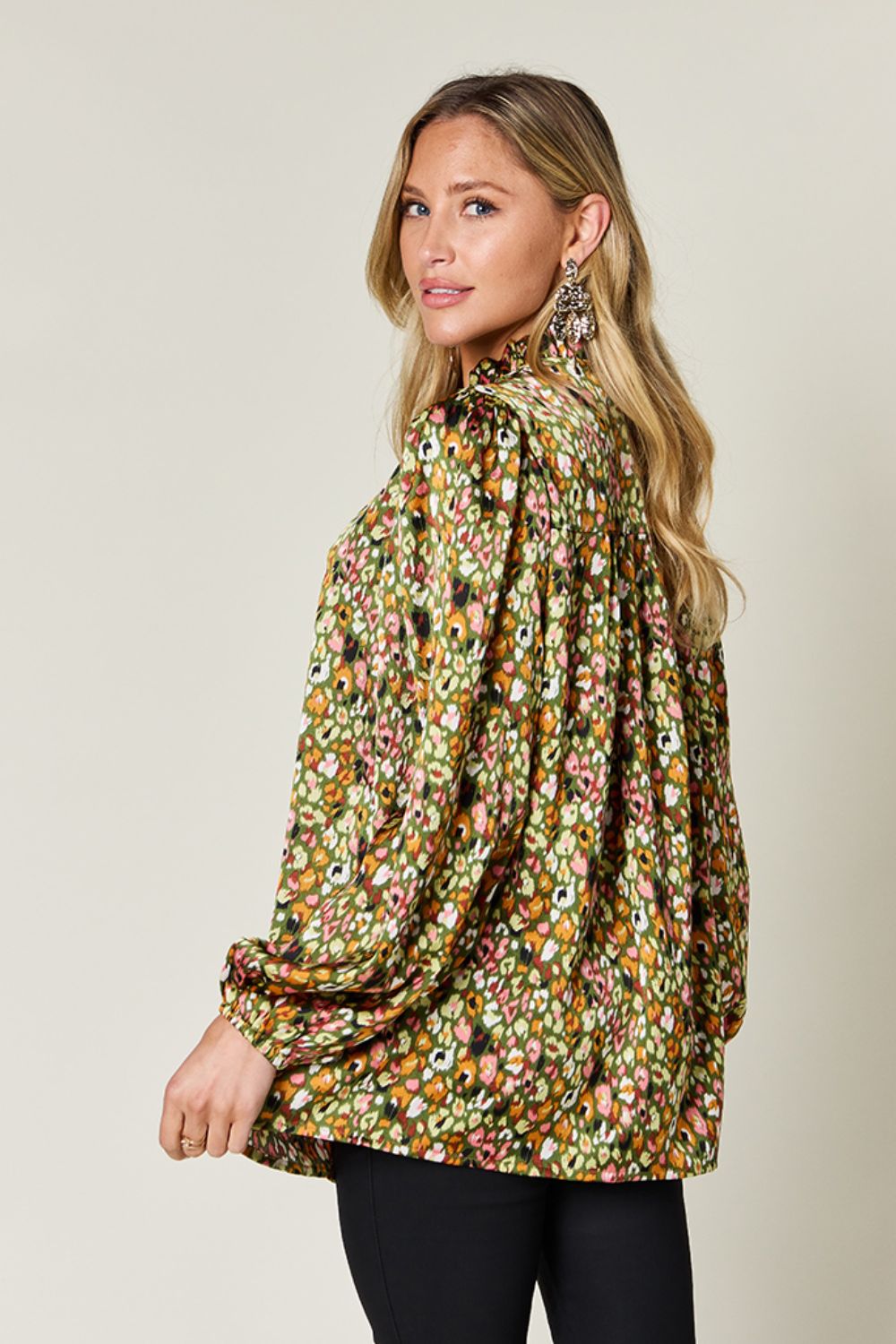Double Take: Long Sleeve Printed Blouse