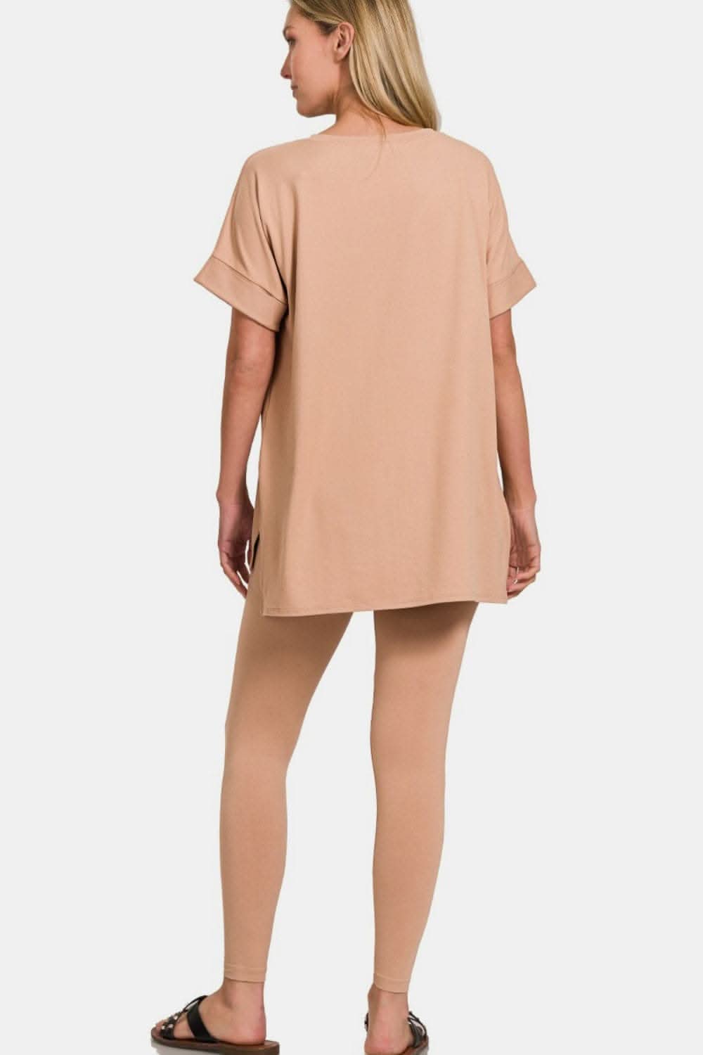 Zenana v-neck lounge set - full size - Love Salve 