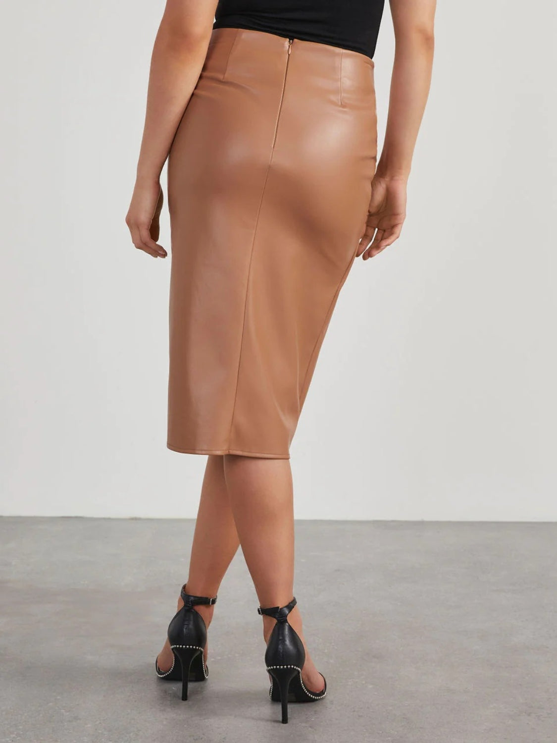 Twist & Slay High Waist Faux Leather Skirt Coco’s Tee Boutique