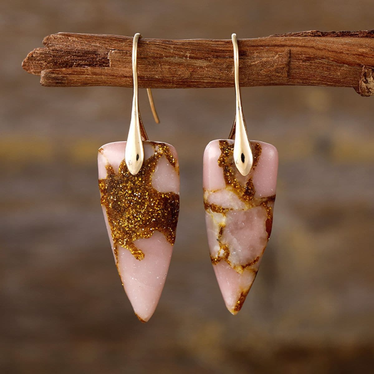 Natural Stone Geometric Shape Earrings.