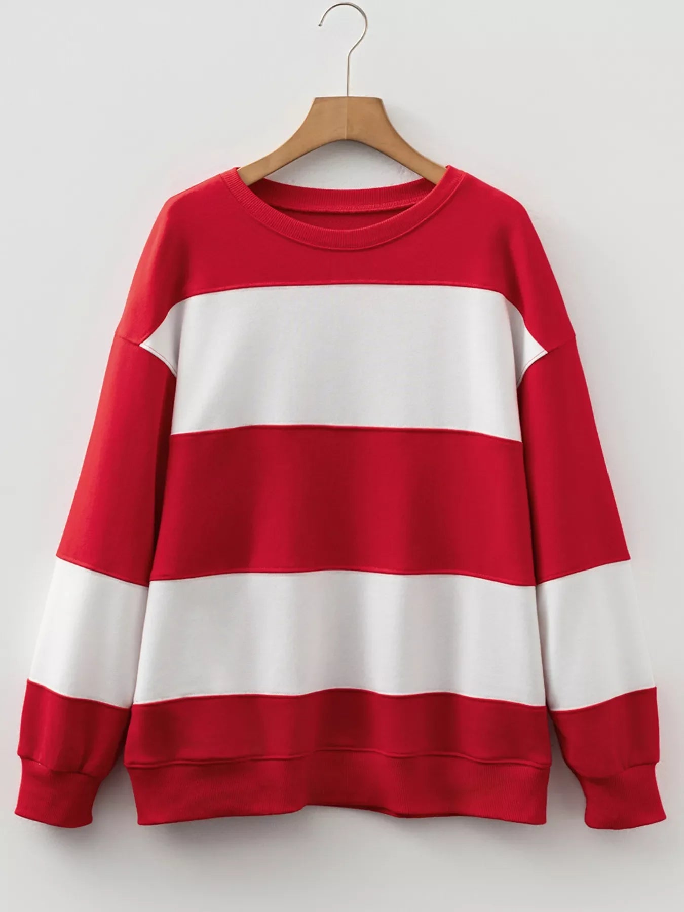Colorblock Drop Shoulder Baggy Sweatshirt Simply Love