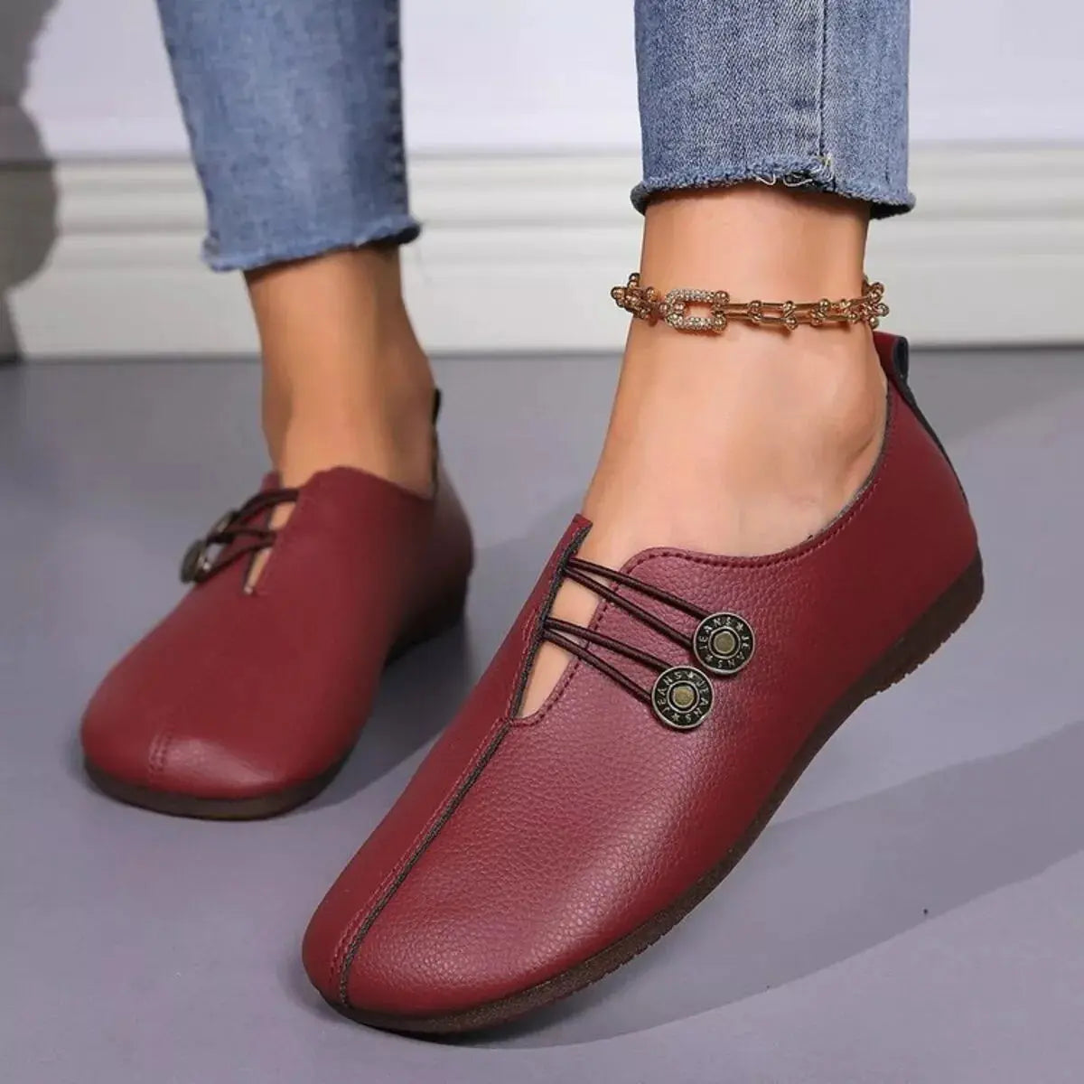 Casual Button Detail Slip-Ons Simply Love