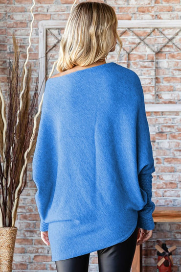 First Love asymmetrical hem sweater