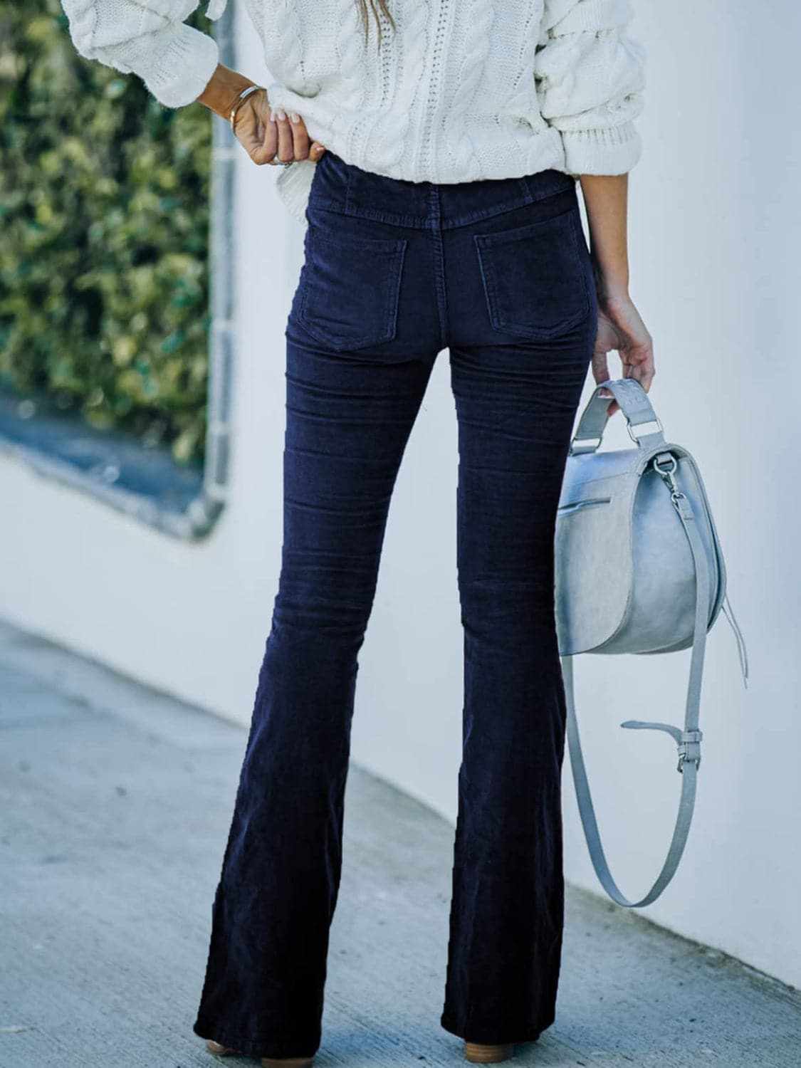 High rise bootcut trousers, polyester - Love Salve 