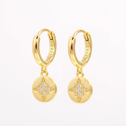 Elegant 18K gold-plated zircon earrings in 925 sterling silver