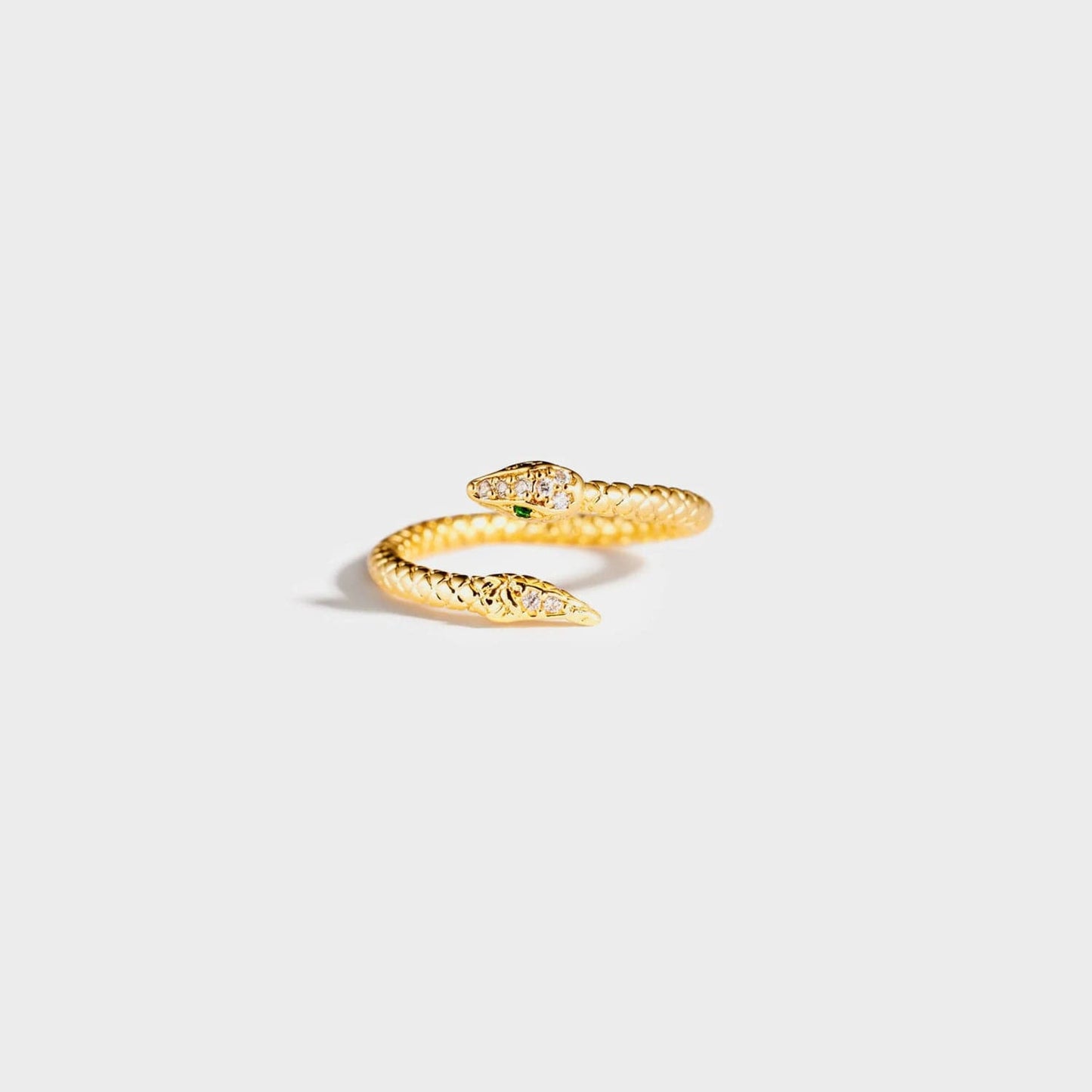 Snake Shape 18K Gold-Plated Bypass Ring.