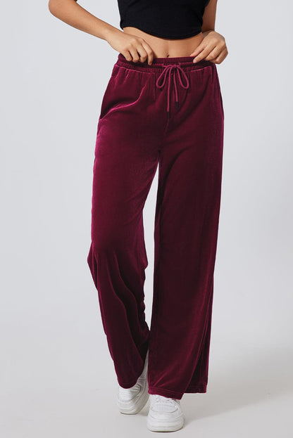 Drawstring Wide Leg Active Pants.