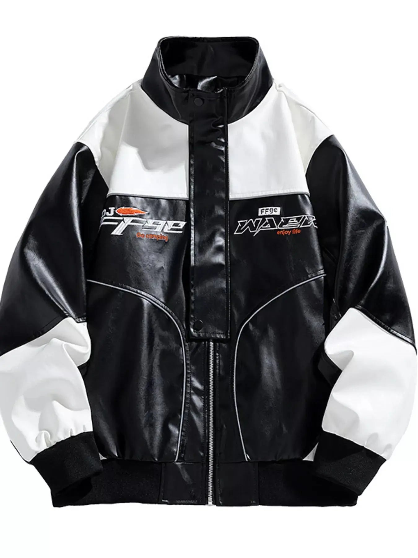 Men's Plus Size Racing Style Leather Jacket Simply Love