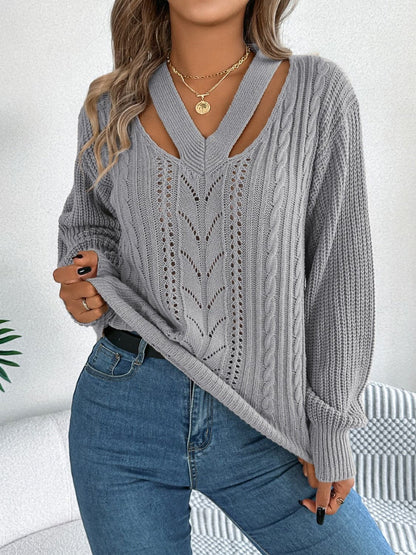 Chic v-neck long sleeve top