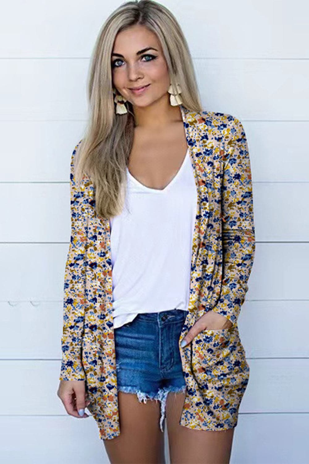 Printed Long Sleeve Cardigan.